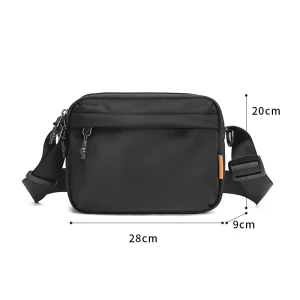 Men’s Black Waterproof Chest Bag Single Shoulder Nylon Crossbody for Mobile Phones Fashion Style Custom Logo Decoration