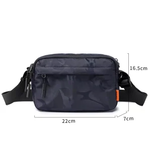 Men’s Blue Camo Waterproof Lightweight Sling Chest Bag Single Shoulder Nylon Crossbody Mobile Phones Fashion Style All Seasons