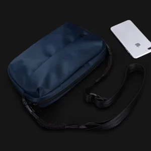 Men’s Blue Vertical Style Nylon Waterproof Lightweight Gym Backpack Sport Boxing Messenger Sling Shoulder Bag for All Seasons