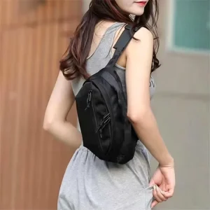Men’s Breast Package Waterproof Outdoor Sports Bag Canvas Pouch Korean style Waist Bag Fanny Pouch Crossbody Bag