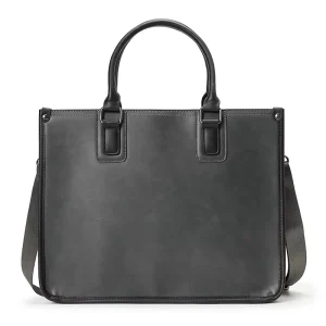 Men’s Briefcase Business 14 Inch Tote Bag PU Leather Computer Bag Custom Shoulder Laptop Bag