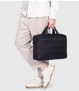 Men’s Briefcase Casual Business Laptop Sleeve Fit for 15.6 Inch Shoulder Soft Polyester Messenger Satchel