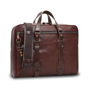 Mens Briefcase Genuine Leather Luxury Office Shoulder Genuine Leather Business Briefcases Bag for Men Laptop Bag