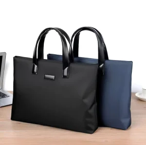 Men’s Briefcase Handbag Document Bag Large Capacity Business Laptop Bag Polyester Customized Color & Logo