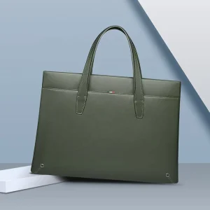 Men’s Briefcase Simple Office Portable Men’s Leather Bag for Business Computer Carry