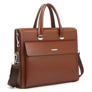 Men’s Business Bag Password Lock Handbag Large Capacity Portable Briefcase Multi layer PU Leather Laptop Bag