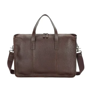 Men’s Business Bags Large Messenger Laptop Bag Full Grain Leather Office Briefcase