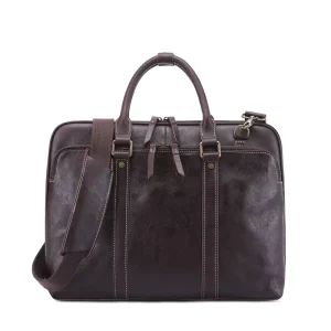 Men’s Business Bags Large Messenger Laptop Bag Full Grain Leather Office Briefcase