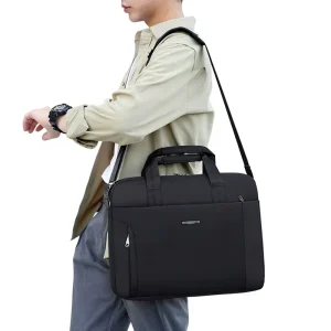 Men’s Business Briefcase Crossbody Bag Large Capacity Computer Bag with Wear Resistant Fabric