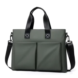 Men’s Business Briefcase & Handbag Multi Pocket Computer Bag Waterproof Nylon Shoulder Crossbody Convertible