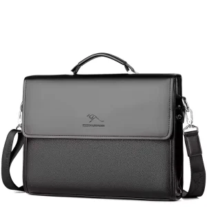 Men’s Business Briefcase PU Leather Single Shoulder Crossbody Messenger Laptop Bag