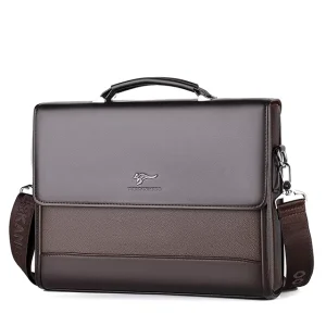 Men’s Business Briefcase PU Leather Soft Bag Professional Shoulder Messenger Bag