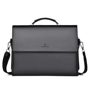 Men’s Business Briefcase Shoulder Crossbody Backpack Large Capacity for Middle-Aged Men