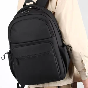 Men’s Business Casual Nylon Travel Backpack Polyester Lining Breathable Curved Shoulder Straps for High School College Students