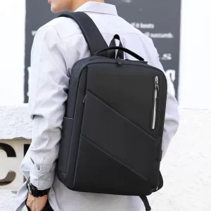 Men’s Business Computer Backpack Nylon USB Charging Anti-theft Large Capacity with Printable Logo and Polyester Lining