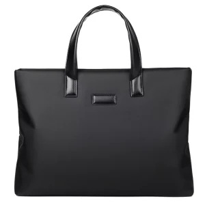 Men’s Business Conference Handbag PU File Bag Custom logo Horizontal Zipper Briefcase