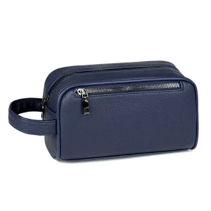 Men’s Business Handbag Large Capacity Anti-theft PU Leather Clutch Bag Office Travel Waterproof Zipper Multi-pocket