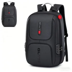 Men’s Business Laptop Backpack with Lock Luxury Modern Durable Anti-Theft Backpack for Travel Office