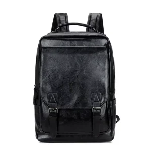 Men’s Business Large Capacity Waterproof Durable PU Travel Backpack