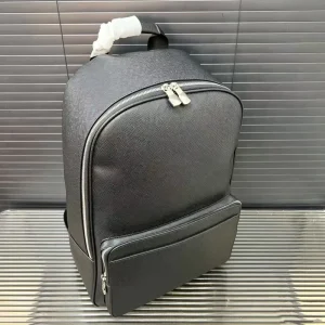 Men’s Business Leather Laptop Backpack Large Capacity Casual Travel Daypack Multi Zipper Office Daily Use Bag