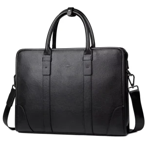 Men’s Business Office Document Handbag Large Capacity Multifunctional Soft Genuine Leather Briefcase