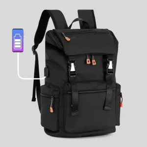 Men’s Business Outdoor Hiking Laptop Backpack Waterproof Anti-Theft Fashion Zipper Travel Notebook School Students Bag