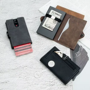 Men’s Business PU Leather Minimalist Smart Card Holder Wallet Slim RFID Blocking Pop up Wallet