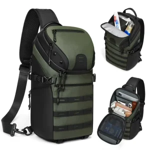 Men’s Business Shoulder Bag Waterproof Scratch-resistant Dry Wet Separate Layer USB Port