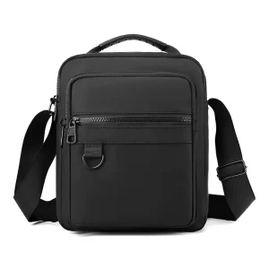 Men’s Business Sling Shoulder Bag Waterproof Nylon Vertical Portable Crossbody Casual Travel Backpack