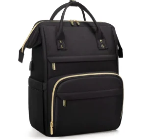 Men’s Business Style Waterproof USB Laptop Backpack Hard Shell with Zipper Closure Anti-Theft Feature Geometric Pattern