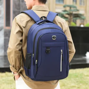 Men’s Business Travel Oxford Polyester Large Capacity Computer Backpack Multi Layered Lightweight Printable LOGO Travel Bag High