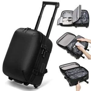Men’s Business Trip 14 Inch Laptop Backpack Auto Compress Vacuum Compression Backpack Anti Theft Vacuum Travel Laptop Backpack