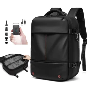 Men’s Business Trip Easy carry Laptop Backpack Airline Carry on Approve Black Laptop Bag W/ TSA Lock Anti Theft Travel Backpack