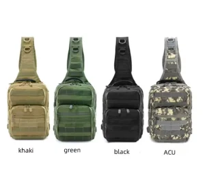 Men’s Camouflage Inspired Tactical Chest Pack Outdoor Cycling Hiking Sports Utility Sling Bag with Internal Frame