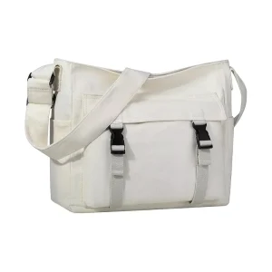 Men’s Canvas Crossbody Shoulder Bag Simple Lightweight Large-Capacity Casual Travel Multi-functional Breathable