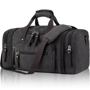 Men’s Canvas Expandable Duffle Bag Foldable Carry Luggage for Travel Gym Overnight Airplanes Weekender Style