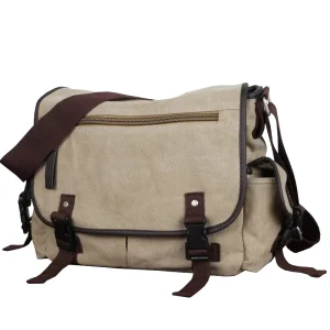 Men’s Canvas Messenger Bag Casual Crossbody Shoulder Handbag Durable School Book Bag for Men & Students