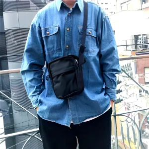 Men’s Canvas Single Shoulder Crossbody Bag Simple and Trendy Men’s Canvas Bag