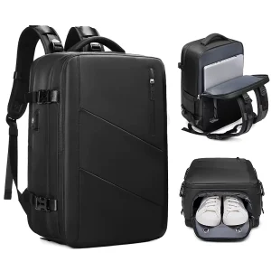 Men’s Casual Backpack with USB and Separate Shoe Compartments with Separate Wet and Dry Area for Laptop Travel Bag