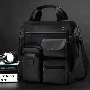 Men’s Casual Business Large Capacity Messenger Bag Multifunctional Student Backpack with Shoulder Strap for Computer Carrying