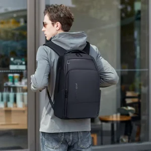 Men’s Casual Business Travel Backpack Large Capacity 15.6inch Laptop Backpack Waterproof Polyester Multifunctional Bag