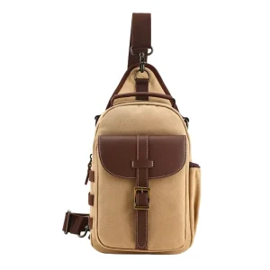 Men’s Casual Chest Bag Anti Theft Shoulder Messenger with Zipper Closure Outdoor Multifunctional USB Accessible