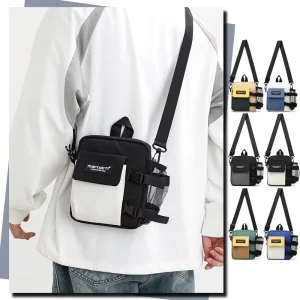 Men’s Casual Crossbody Bag Shoulder Bag Simple Square Phone Bag for Men with Waterproof Durable Nylon