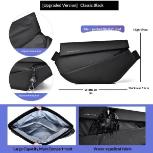 Men’s Casual Crossbody Chest Bag Anti-Theft Waterproof Large Capacity Zipper Work Summer Daily