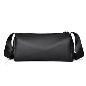 Men’s Casual European American Retro Style Messenger Bag Large Capacity Shoulder Bag PVC Material Waterproof Ultra Light Spring