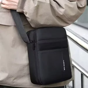 Men’s Casual Fashion Crossbody Bag Large Capacity Four Layer Canvas Shoulder Bag