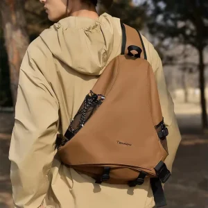 Men’s Casual Fashion Lightweight Waterproof Large Capacity Chest Bag New Oxford Cloth Riding Shoulder Messenger Bag