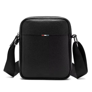 Men’s Casual Fashion Urban Simplicity Genuine Leather Crossbody Shoulder Bag Large Capacity Winter Daily