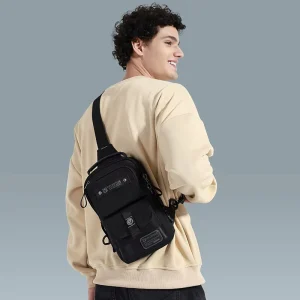 Men’s Casual Gym and Travel Sling Crossbody Chest Bag Waterproof for Jogging Running and Leisure