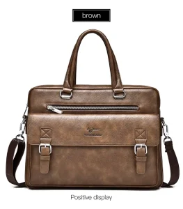 Men’s Casual Luxury Large-capacity PU Briefcase and Handbag Waterproof Portable Lightweight Durable